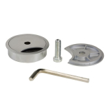 Befestigung mit Kabeldurchf�hrung Quatro, Bohr � 80,Zinkdruckguss verchromt matt