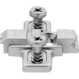 BLUM CLIP Kreuzmontageplatte, vorm. Systemschrauben, HV: Langloch, Distanz 0 mm