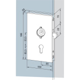 Schiebet�rschloss 05.200, silber eloxiert
