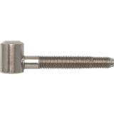 Einbohrband-Oberteil m. Zylinderkopf,  16 mm, f. Holz. Stahl vernickelt