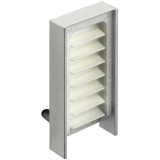 Endst�ck Akrete f�r Griffleiste abl�ngbar links, Kunststoff silberfarbig