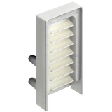 Endst�ck Akrete f�r Griffleiste abl�ngbar rechts, Kunststoff silberfarbig