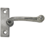 Fensterreiber m. Eisenknopf auf eckiger, austrag. Platte, 15 mm, Grauguss blank