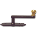Fensterreiber Antik mit Messingknopf, 20 mm, Stahl schwarz lackiert