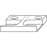 GU-966 mZ Schlieplatte, Schema C, neben Stulp schraubbar, Sonder, Zink silber