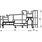 GU Thermostep 164 Grundkrper Bodenschwelle, L=6700 mm, Alu silber eloxiert