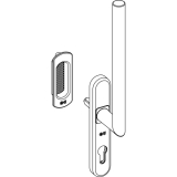 GU-937/934 HS Drehgriffgarnitur FORTE, einseitig, mit PZ-Lochung, Edelstahl