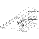 GU-937/934 HS Fhrungsschienen-Set oben P1850, L=4500 mm, silber eloxiert