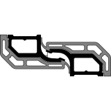 GU-937/934 HS Mittelstosicherung ,Flgelabstand 25-29 mm, L=2900 mm, grau