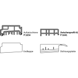 GU Thermostep 164 Aufsatzschienen-Set A, L=2500 mm, Schema A/C, Kunststoff grau