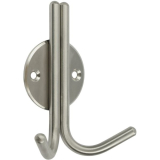 Mantelhaken Kabah mit Platte � 46 mm, H 100 mm, T 40,3 mm, Edelstahl geb�rstet