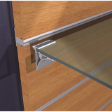 Wall Sys Glastablartrger W12, Lnge 50 mm, Aluminium natur eloxiert