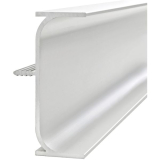 Griffmulde Aktor C-Form vertikal, L 5000 mm, H 62 mm, Alu wei� RAL 9010