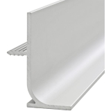 Griffmulde Aktor L-Profil vertikal, L 5000 mm, H 46 mm, Alu wei� RAL 9010