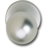 GRUNDMANN Trknopf Flachform, - auf Ros.  45 fest vernietet, silber elox