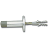 Wandtrpuffer - WG, 75 mm, mit Gummikappe, silber eloxiert