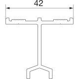 HAUTAU ATRIUM HS 300 Fhrungsschiene Nr. 3, L=6500 mm, Alu silber eloxiert