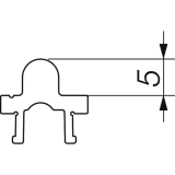 HAUTAU ATRIUM HS 300 Laufschiene Nr. 24 TT2, H=5 mm, L=6500 mm, silber eloxiert