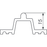 HAUTAU ATRIUM HS 300 Laufschiene Nr. 26 Holz, H=15mm, L=6500 mm, silber eloxiert