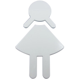 Symbol Frau selbstklebend, 87 x 150 mm, Nylon reinwei�