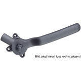 Hebelverschluss einseitig m. Winkelschlieblech, links, Temperguss silberfrbig