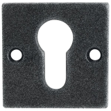 HRTNAGL Zylinderrosette eckig PZ,- HALL u. Sll, 52x52 mm, verz schwarz passiv