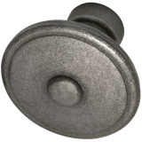 HRTNAGL Trknopf fest vernietet in Zierrosette rund, Stahl verz. schwarz lack.