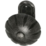 HRTNAGL Trknopf fest vernietet in Zierrosette oval, Stahl verz. schwarz lack.