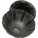 HRTNAGL Trknopf fest vernietet in Zierrosette rund, Stahl verz. schwarz lack.