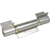 Anschweiband; offen; 3tlg. V-Lappen; Stahl blank; Stift 16 mm mit Messinring