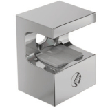 Glasbodentrger KRISTAL zum Anschrauben, Glas 8 mm, Zamak vernickelt