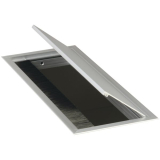 Kabeldurchgang eckig mit Staubschutzbrste, 300x120x25 mm, Aluminium eloxiert