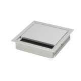 Kabeldurchgang eckig mit Staubschutzbrste, 70x70x25 mm, Aluminium eloxiert