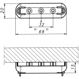 Kabelhalter Luxo, Lnge 69 mm, Kunststoff schwarz
