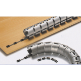 Kabelkanal horizontal, Lnge 1000 mm, Kunststoff silber