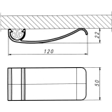 Kabelfhrung horizontal Prisma, Kunststoff schwarz