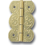 Stil Kassettenscharnier 50x16 mm, Stahl vermessingt