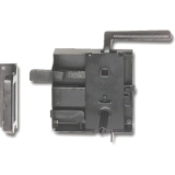 Kastenschloss, links, DM 60, 100 x 116 mm, Stahl schwarz lackiert