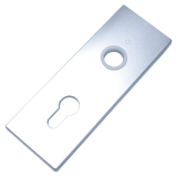 Kipptorschloss-Kurzschild, 58 x 157 mm, PZ 60 mm, silber eloxiert