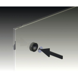 Glaspunkthalter Mini, 20 mm, 6 - 8 mm Glas,Kunststoff schwarz/Kappe Edelstahl