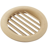 Lftungsrosette rund  74 mm, Einlass  60 mm, Buche gedmpft roh