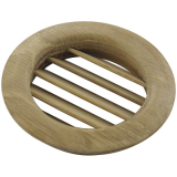 Lftungsrosette rund  74 mm, Einlass  60 mm, Eiche roh