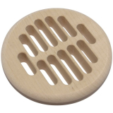 Lftungsrosette rund  83 mm, Einlass  68 mm, Erle roh