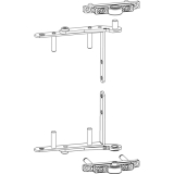 MACO Drehlager 3-flg. rechts, Holz, oben+unten, 80 kg, silber (10721)