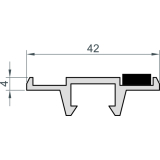 MACO HS Lauf-/F�hrungsschiene System C, oben/unten, silber, L=6500 mm (N20116)