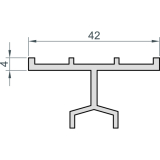MACO HS F�hrungsschiene oben universal nieder, silber, L=6500 mm (N20916)