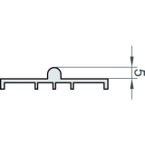 MACO HS Laufschiene unten flach, H=5 mm, silber, L=5000 mm (N20215)