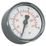 Druckluft Manometer 50 mm 0 - 10 bar mit Auengewinde hinten 1/8\"