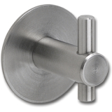 Mantelhaken Tulum mit Platte � 30 mm, Tiefe 27 mm, Edelstahl geb�rstet