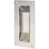 Schiebet�rmuschel eckig, 90 x 200, f. Schrauben M5, Edelstahl matt